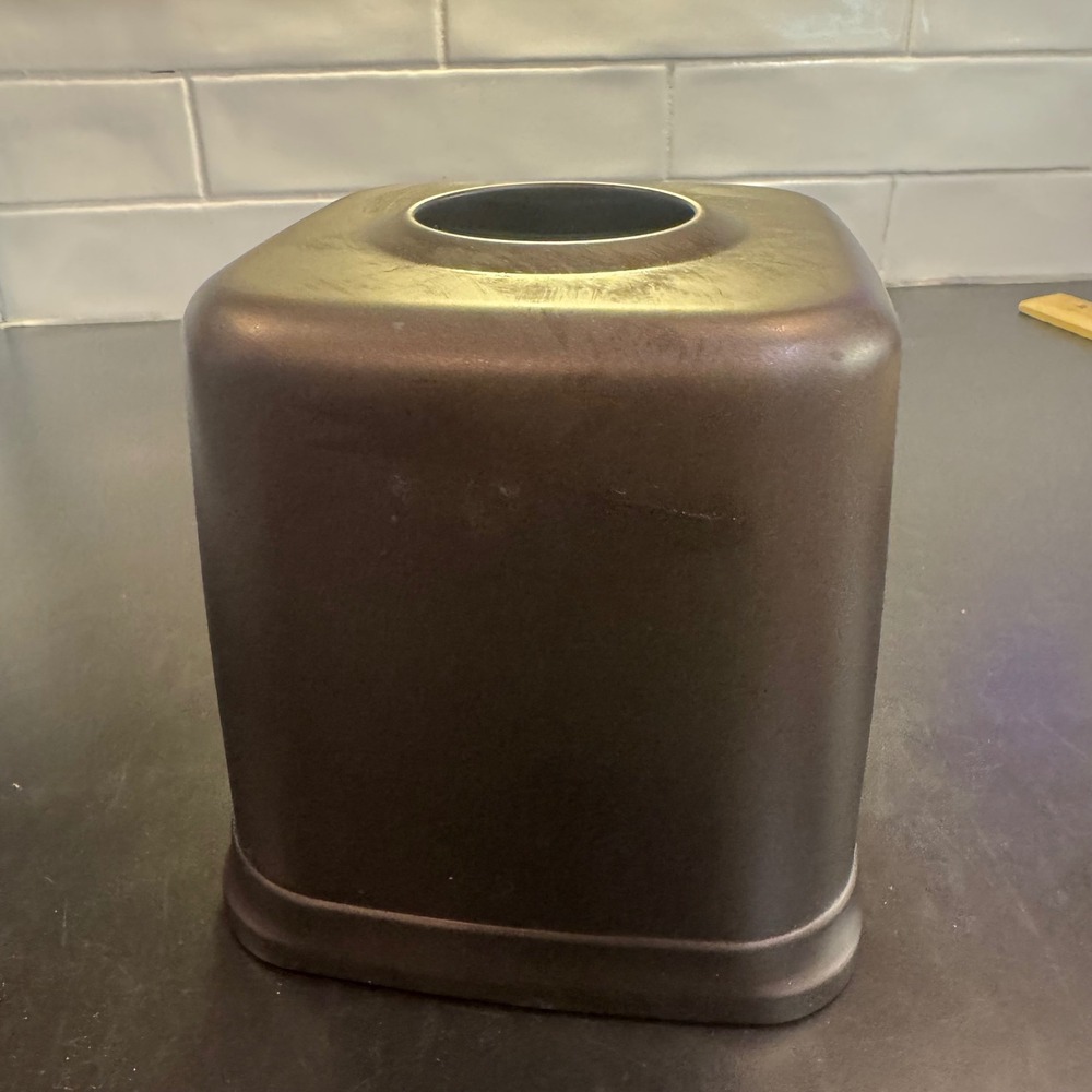 Metal Tissue Box Cover Home Bronze Square Industrial Minimalist Bathroom Decor